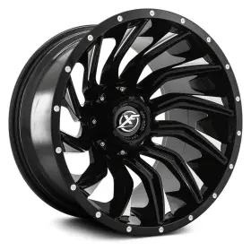 Xf-224209081651180 Xf Off-road 0gbml Xf-224 Wheels 20x9 8x180 125.2 Black Rims Set Of 4
