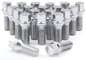 814116-28 Xlugs.com 20 12x1.5 Chrome Ball Radius Seat Wheel Lug Bolts 17mm Hex 28mm Shank Oe Style