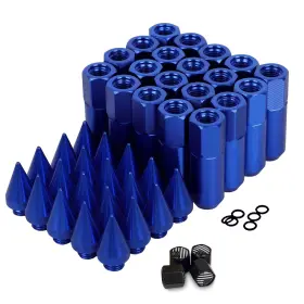 As550ys-blue Yeshineauto M12x1.5 Spikes Lug Nuts 20pcs 60mm Aluminum 12mm X 18mm Blue