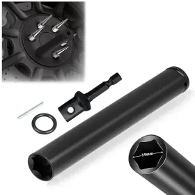 Ut240731t-0001 Yuearn Spike Lug Nuts Socket Durable With 19mm Hex Universal Spiked Black