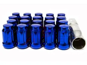 Zr-ln-l35-12125-bl Z Racing Blue Steel Tuner Close Ended Lug Nuts Set 20 Pcs 12x1.25mm Sub
