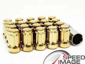Zr-ln-l35-12125-gd Z Racing Gold Steel Tuner Close Ended Lug Nuts Set 20 Pcs 12x1.25mm Sub