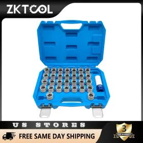 Zktool 768365693007 For Benz Silver 31pc Wheel Lock Lug Nut Anti-theft Screw Removal Key Socket