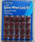 White Knight Spline Wheel Lock Kit, 1/2" R.h. Conical 20PCS 763804-RED. Price: $24.99.