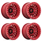Set 4 Fuel FC125 Rincon Beadlock 17X9 5X5 Candy Red Wheels 17" -38MM Rims New. Price: $1880.00.