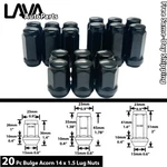 20PC M14X1.5 Black 3/4" Hex Bulge Acorn Lug Nut Fit Gmc Chevy Ford Dodge & More New. Price: $25.29.