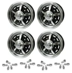 Set Of 4 15" X Vw Bug Lug Black Empi Sprint Star Wheels & Nuts New. Price: $829.34.