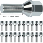 20 Pcs 12X1.25 Chrome Conical Cone Wheel Lug Bolts Shank 29 Mm Silver. Price: $23.95.
