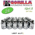 (24) Gorilla Lug Nuts, 12X1.5 Thread, Chrome, 3/4" Hex 19MM, Bulge Acorn, 41138 New. Price: $36.88.