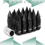 16+4 Key Lock M12X1.5 Thread Knurled Tip Spike Cap Black Wheel Rim Lug Nut Set New. Price: $39.59.