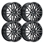 (SET-4) MP40 18X8 5X4.5/5X114.3 42MM Black Machined Wheels Rims Inch New. Price: $903.00.