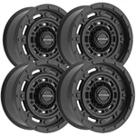 (set 4) Fittipaldi Offroad FT107SB 17X9 8X6.5" -12MM Satin Black Wheels Rims New. Price: $1104.00.