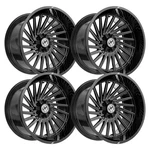 (SET-4) Off-road XF-239 22X12 5X139.7/5X5.5 -44MM Black Milled Wheels Rims New. Price: $1726.67.