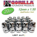 (20PC.) Gorilla Lug Nuts, Chrome, Honda Acura Ball Seat, 12MM X 1.50, 38138 New. Price: $42.88.