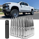 For Chevy Silverado 1500 24 Pcs Chrome Spike Long Lug Nuts 14X1.5 Solid Metal New. Price: $59.30.
