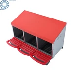 Chicken Eggs Laying Boxes 3 Hole Nest With Cover Protect Metal New. Price: $47.71.
