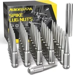 Mikkuppa M14X1.5 Wheel Lug Nuts, 32 Pcs Chrome Spiked 14MMX1.5 Solid 4.4" New. Price: $99.89.