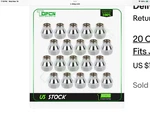 1/2 X20 3/4" Hex Open End Acorn Bulge Lug Nut Ford Mustang Crown Vic Jeep New. Price: $15.50.