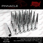 24 Pcs Chrome Spike Lug Nuts 14X1.5 For Chevy Silverado Tahoe 4.4" Tall W/ Key New. Price: $44.99.