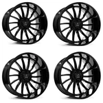 Set 4 22" Axe Off-road Chronus Gloss Black 22X10 Wheels 8X180 -19MM Truck Rims New. Price: $1940.00.