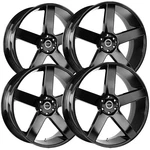 (SET-4) Strada S35 Perfetto 26X10 6X135 +26MM Gloss Black Wheels Rims 26" Inch New. Price: $2276.00.