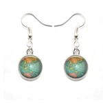 Beautiful Globe Stud Earrings Planet Earth World Map Bronze New. Price: $16.78.
