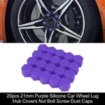 20PCS 21MM Purple Silicone Auto Car Wheel Lug Hub Covers Nut Bolt Screw Caps New. Price: $23.99.