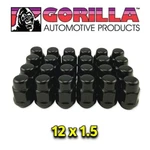 24PC Gorilla Wheel Lug Nuts Black 12MM 1.50 Bulge Acorn Seat 12X1.5 91138BC New. Price: $56.95.