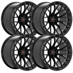 (SET-4) Ferrada FR12 20X8.5 5X4.5/5X114.3 Obsidian Black 35MM Wheels Rims 20" New. Price: $2740.00.