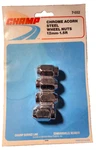 4 Champ Chrome Acorn Steel Wheel Nuts 12MM-1.5R, Part # 7-552 New Old Stock. Price: $9.99.