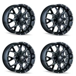 Set 4 18" Mayhem Warrior Gloss Black Milled 18X9 Wheels 8X6.5 18MM Truck Rims New. Price: $1219.96.