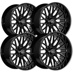 (set 4) Artem Off-road A206 Novus 20X10 6X5.5" -19MM Gloss Black Wheels Rims New. Price: $1596.00.