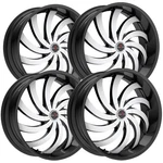 (4) Ignite G04 Flame 24X9.5 6X135/6X5.5" +24 Black/machined Wheels Rims 24" Inch New. Price: $1816.00.