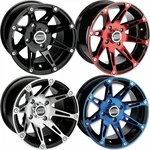 Moose 387X Wheel - Blue Rear 14X8 4/110 4+4 New. Price: $141.95.