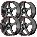(SET-4) Motegi MR116 FS5 16X7 5X100/5X4.5" +40MM Black/red Wheels Rims 16" Inch New. Price: $760.96.