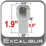 Excalibur #7304 Et-ultra Acorn/mag Seat Long 1/2" R.h Lug Nuts Set Of 16 New. Price: $6.00.