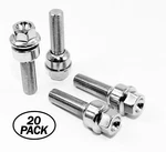 20 14X1.5 Veritek R14 19MM 45MM Chrome Washer Lug Bolts Ball Seat For Porsche New. Price: $79.99.