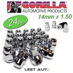 (24PC.) Gorilla Lug Nuts + Wheel Locks Combo, 14MM X 1.50, Bulge Acorn, Chrome New. Price: $49.88.