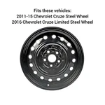 Dorman 939-152 Black Steel Wheel 16 X 6.5 Inch For Chevy Cruze New. Price: $110.00.