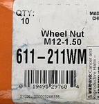 Dorman Wheel Nut M12-1.5 One Box Of 10 Pieces 611-211WM Free Expedited Shipping New. Price: $39.95.
