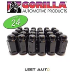 (24PC.) Gorilla Lug Nuts, 14X1.50, Duplex Length, Black, Bulge Acorn, 91148XLBC New. Price: $54.88.