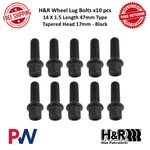 H&r Wheel Bolts 10 Pcs 14 X 1.5 Thread Length 47MM Type Tapered Head 17MM Black New. Price: $229.41.