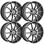 (SET-4) Impact Racing 503 18X8 5X105/5X114.3 38MM Black Machined Wheels Inch New. Price: $760.00.