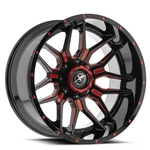 20X12 Off-road XF-222 Gloss Black & Red Milled Wheel 5X5/5X5.5 (-44MM) New. Price: $484.81.