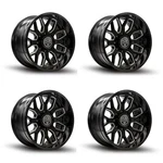 Set 4 22" Thret Offroad Monarch 901 Gloss Black Milled 22X10 Wheels 6X135 -21MM New. Price: $1804.00.