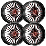 (SET-4) 2CRAVE N26 20X8.5 5X115 40MM Black Red Wheels Rims Inch New. Price: $1360.00.