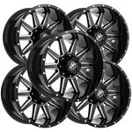 (set 5) Off-road XF-219 20X10 5X5"/5X5.5" -12MM Black/milled Wheels Rims New. Price: $2292.50.