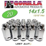 (20PC.) Gorilla Lug Nuts, 14X1.50, Duplex Length, Chrome, Bulge Acorn, 91148XL New. Price: $39.88.