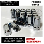 Fit Ford Expedition F150 2015-NEWER Acorn Bulge Lug Nut 2" 14X1.5 Chrome 24PC. Price: $25.99.