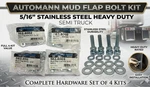 Automann Mud Flap Bolt Kit 5/16" Stainless Steel Heavy Duty Semi Truck Set Of 4 New. Price: $19.00.